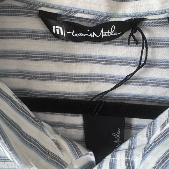 Travis Mathew White Striped short sleeve shirt XXL - Picture 4 of 5